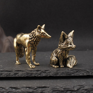 Figura de Zorro de Latón, Adorno de Escritorio de Metal Sólido, Diseño Tradicional, Decoración de Oficina, Decoración del Hogar, Artículo de Regalo Artesanal - Product Image 1