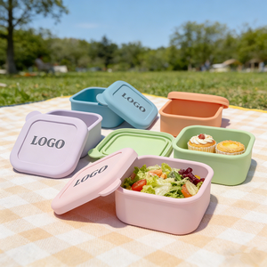 Contenitore per Pranzo in Silicone per Bambini Personalizzabile, Portatile, a Prova di Perdite, con Coperchi, per <span class=keywords><strong>Cena</strong></span> - Product Image 4