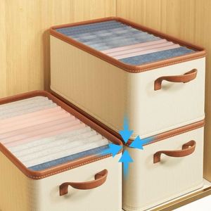 Household Hot Sale Modern Foldable Washable Wardrobe Drawer Organizer for Clothes Jeans Closet <b>Storage</b> <b>Box</b> 20-35L - Product Image 1