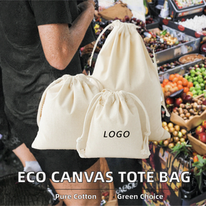 Mô hình tùy chỉnh bông vải dây rút Túi <span class=keywords><strong>tote</strong></span> thân thiện với môi trường tái sử dụng cho đồ trang sức dấu bụi túi bao bì sử dụng hàng ngày - Product Image 2