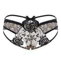 X2083 Culottes Bandage en Dentelle Brodée Florale en Maille Transparente, Lingerie Sexy pour Femmes, Sous-vêtements Intimes et Mature en Gros