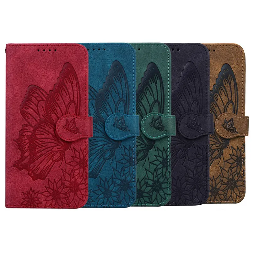 Butterfly Leather Flip Cover For iPhone 14 7 8 Plus SE 2 2020 X XS XR 13 12 11 Pro Max 12 MINI Phone Wallet Book Case