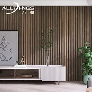 WPC gỗ trang trí nội thất Bảng điều chỉnh bền không thấm nước sang trọng trang trí nội thất bảng gỗ hạt hình nền hàng rào tấm tùy chỉnh