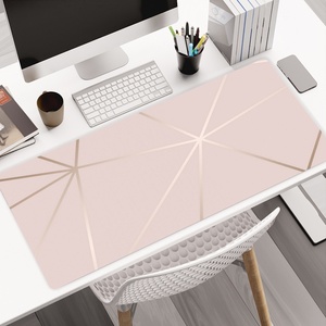 Custom Size Keyboard <b>Pad</b> Rose Gold Large Gaming <b>Mouse</b> <b>Pad</b> XL Abstract Lines Desk Mousepad with Stitched Edging for Office Decor - Product Image 1