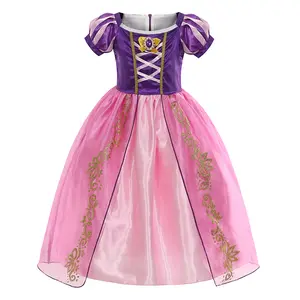 Hot-selling Cartoon Tangled princess costume for girls dress up birthday party cosplay costume in stock