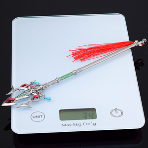 Jeu Switch <span class=keywords><strong>The</strong></span> Legend <span class=keywords><strong>of</strong></span> <span class=keywords><strong>Zelda</strong></span>: <span class=keywords><strong>Breath</strong></span> <span class=keywords><strong>of</strong></span> <span class=keywords><strong>the</strong></span> <span class=keywords><strong>Wild</strong></span>, mini jouets, épée, trident Lightscale, 22 cm, 34 g, artisanat en métal, décoration - Product Image 4