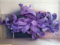 T-258 Fleurs Géantes Faites à la Main Artificielles Rouges Roses et Violettes pour Décoration de Toile de Fond de Mariage, Maison, Pièce ou Événement