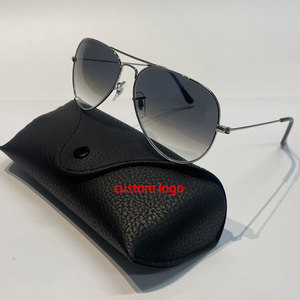 Gafas de Sol de Piloto Retro Clásicas para Exteriores con Protección UV 400, Logotipo Personalizado, Marco Metálico, Lentes de Cristal, Gafas de Sol de Diseñador - Product Image 2