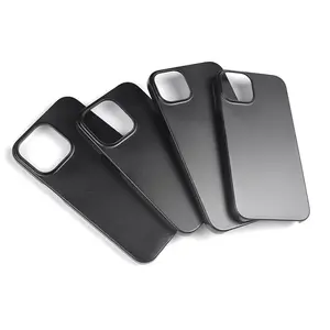 Coque de téléphone en plastique dur givré en cuir de revêtement personnalisé coque de téléphone brute rigide pour iphone 15 14 14plus 14pro 14promax 13 12