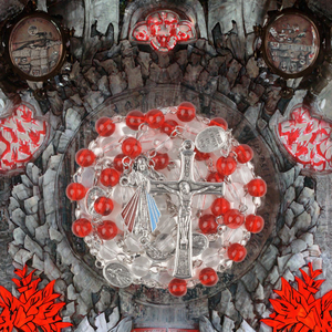 <span class=keywords><strong>Rosario</strong></span> con Cruz de la <span class=keywords><strong>Divina</strong></span> <span class=keywords><strong>Misericordia</strong></span>, Chapado en Plata Antigua, Cuentas Rojas Transparentes, Collar de Jesús, Regalo Religioso para Católicos que Rezan - Product Image 3