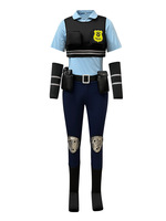 Costume de cosplay d'agent de la police lapin pour femmes adultes, idéal pour Halloween, en polyester, pour jeux de rôle et anime, en stock, vente en gros