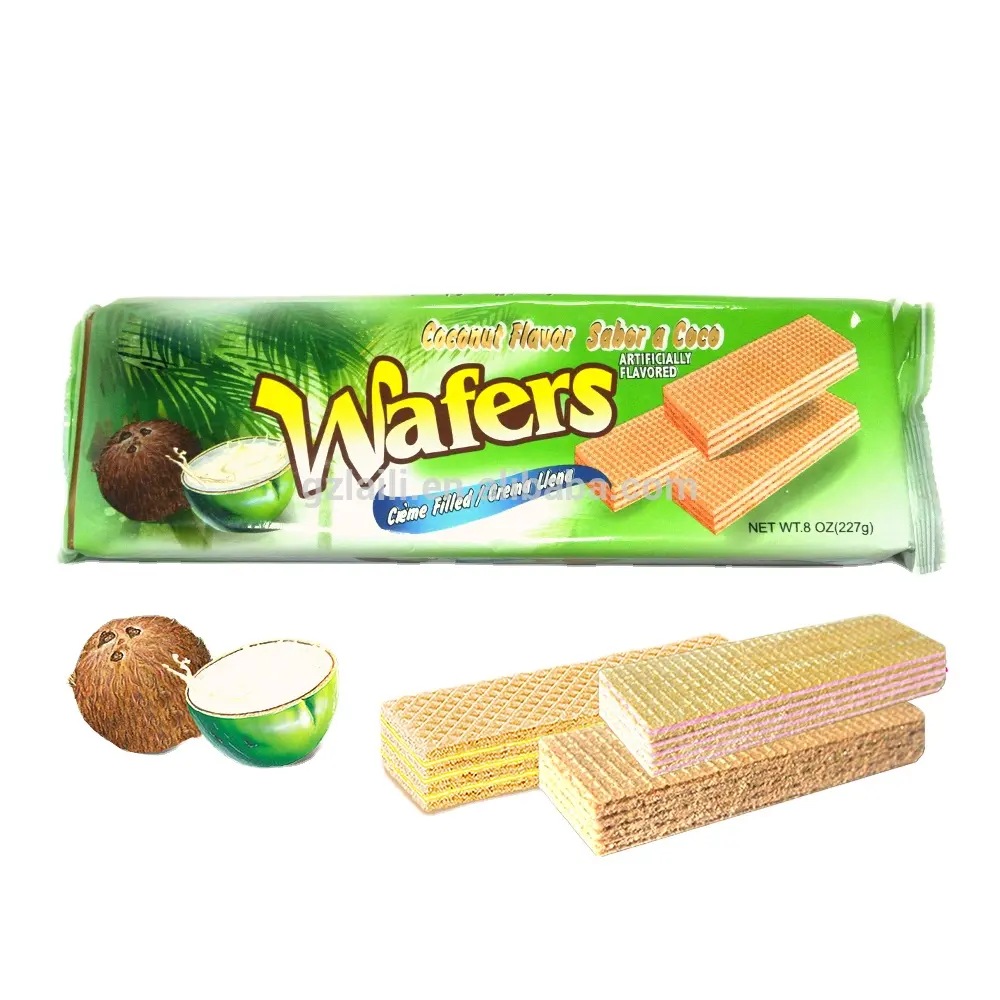 Gros Noix De Coco Citron crème Fraise crème wafer sandwich biscuit