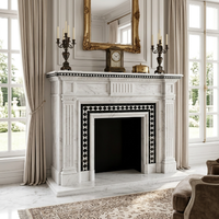 Listello de mosaïque en marbre naturel noir et blanc, poli, à motif géométrique, pour sol, mur, crédence, cuisine, bar, hôtel
