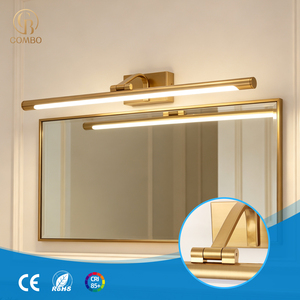 COMBO Lámpara de Pared Moderna Dorada LED para Baño, 60cm, Luz Cálida 3500K, Accesorio Integrado de Cobre - Product Image 1