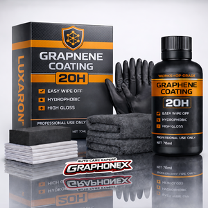 GRAPHONEX Luxaron Graphene Ceramic 20H น้ำยาเคลือบสีรถยนต์ เงาสูง กันน้ำ (70 มล.) ความหนา 60 ไมครอน ทนทานต่อค่า pH 2-12 - Product Image 1