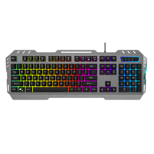 Mới Đến 104 Phím Cầu Vồng Chiếu Sáng Nhôm Top Bìa Siêu Mỏng Chống-Bóng Bóng Có Dây Bàn Phím Màu Đen Giao Diện USB Chơi Game - Product Image 1