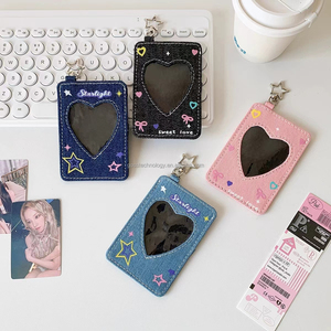2025 3 Inch Denim Khung Ảnh Với Chuỗi Phong Cách Mỹ Hình Ảnh Khung Kpop Photocard Hiển Thị Khung Túi Mặt Dây Chuyền Keychain - Product Image 4