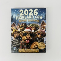 Gudang USA 2026 - Kalender Advent Natal Sapi Highland 24 Hari, Termasuk 24 Figur Mini 3D Unik untuk Hadiah