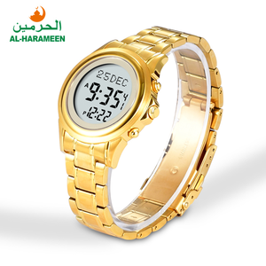 Montres de prière islamiques classiques pour hommes Ha-6382 en acier inoxydable, montre <span class=keywords><strong>Al</strong></span> <span class=keywords><strong>Harameen</strong></span> originale, vente en gros - Product Image 2