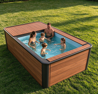 Piscine moderne de luxe en conteneur avec pompe à chaleur intégrée et filtre pour une utilisation extérieure toute l'année