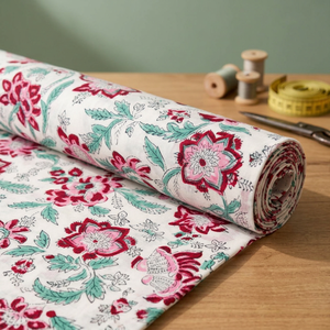 Tela 100% Algodón con Estampado Floral, Tejido Transpirable de 100GSM, Peso Medio, 53/54 Pulgadas de Ancho, para Ropa de Niña y Textiles para el Hogar - Product Image 5