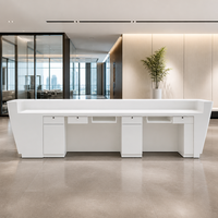 Ensemble de tables de bureau modernes personnalisées, meubles de bureau, comptoir de réception de luxe pour salon de beauté, comptoir de réception durable