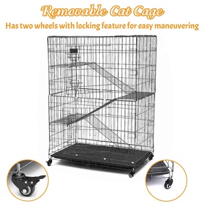 <span class=keywords><strong>Cage</strong></span> à Furets Métallique Grande Taille Petseden à 2/3/4 Niveaux, <span class=keywords><strong>Cage</strong></span> à Chat d'Intérieur en Fil Métallique avec Roues - Product Image 5