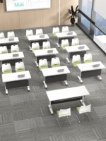 Muebles de Oficina Modernos, Mesa de Entrenamiento Portátil de Hierro, Escritorio Plegable Convertible para Computadora, para Uso en Empresas y Escuelas, Hhsc Px