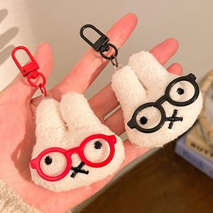 Creativity Cute Animal Plush Pendant Christmas Gift Glasses <b>Rabbit</b> Plush Keychain - Product Image 4