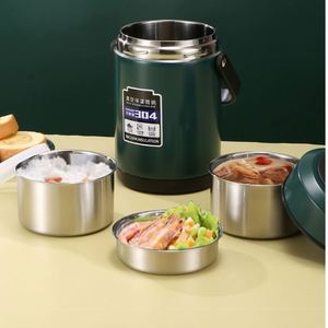 1.6L 2.0L 2.6L Adults Students <b>Large</b> Capacity Thermal Bucket Home Carrying Pot for Rice 304 Stainless Steel Thermal Lunch <b>Box</b> - Product Image 4