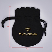 Bestpacking Pochette à bijoux rose avec logo personnalisé en cuir microfibre Sac d'emballage pour bijoux Sac à cordon pour bijoux