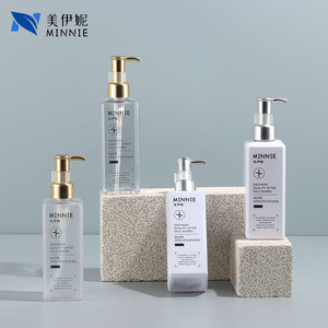 Botella de plástico transparente Minnie Square de 250 ml con dispensador de bomba para champú, gel de ducha, loción y envases de cosméticos - Product Image 2