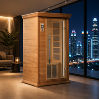 Sauna infrarouge lointain commercial moderne pour 2 personnes SS-100M en bois de pruche avec chauffage en fibre de carbone à faible EMF et filtre de refroidissement