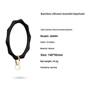 Wristlet Bangle Bamboo O Key <b>Ring</b> Gold Large Buckle Outdoor Sports Case Silicone Bracelet Keychain Wristlet Round Keyring - Product Image 5