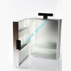 Customize Hand Made Art Paper Luxury Small Suitcase Boxes Packaging With Handle