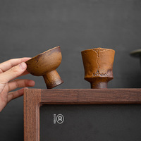 Tasse à thé en grès émaillé avec motifs nuages porte-bonheur, design vintage de luxe léger, bol à thé en céramique
