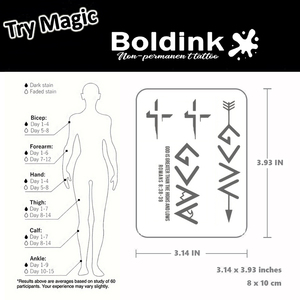 <span class=keywords><strong>Tatouage</strong></span> au stylo Boldink personnalisé, réaliste, motif G, motifs hauts et bas, art corporel, imperméable, longue durée 2 semaines, encre Jagua Juice - Product Image 4