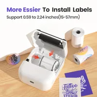 C50 Mini Printer Label Tato Nirkabel Bertenaga Baterai Thermal Tanpa Tinta 20ppm Mesin Pencetak untuk Ponsel/PC DIY/Tato