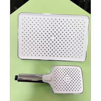 Système de douche thermostatique avec robinet en aluminium, finition chrome brossé, pommeau de pluie et douchette à main avec étagère de rangement pour appartement et hôtel, OEM