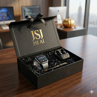 Boîte d'emballage personnalisée de luxe avec tiroir coulissant en papier et languette de traction pour portefeuille, montre, gadgets technologiques et présentoir cadeau