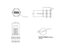 Prise femelle étanche Type-C pour chargement de téléphone, plaque de fixation USB Snap-Lock TPC2P, interface d'alimentation à charge rapide, écrou USB C