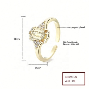Anillos de circonita cúbica de colores con cruz religiosa mística al por mayor para mujer, joyería chapada en oro de 18 quilates, Maravilla - Product Image 6
