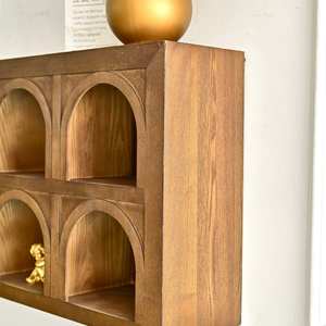 INNOVA Home - Soportes de Almacenamiento Dobles de Madera para Montar en la Pared, Estilo Rústico Clásico para Sala de Estar, Forma Rectangular, Multifuncionales - Product Image 6