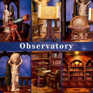 Kit de montage DIY fait main KT08 Observatoire <span class=keywords><strong>BookNook</strong></span>, Puzzle 3D en bois, Kit de maison miniature, Décoration intérieure, Cadeau - Product Image 2