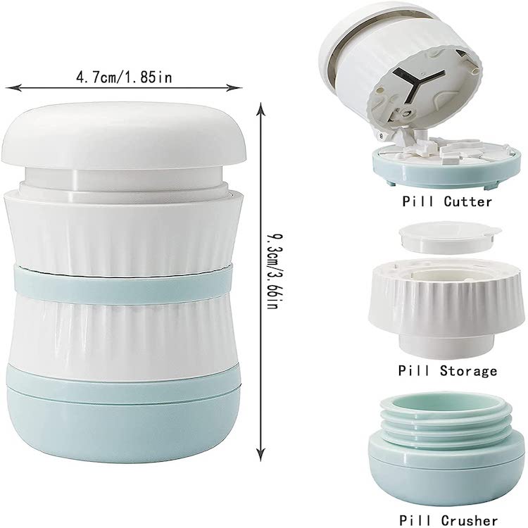 Portable 3 in 1 Powder Tablet Grinder Powder Pill Cutter Outdoor Pill Case Medicine Splitter Box Storage Crusher