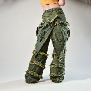 DiZNEW 2025 Jeans vintage pour homme de haute qualité, design avec franges détachables, disponible en version foncée et claire, jeans avec patchwork - Product Image 5