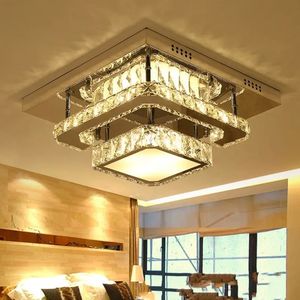 Lampes de lustre en cristal modernes de nouveau style Plafonnier led de forme carrée intelligente pour le salon - Product Image 1