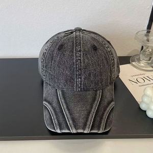 High Quality Vintage Washed Distressed Denim Baseball Cap Stylish Versatile and Suitable for All Seasons Custom Logo Available - Product Image 5