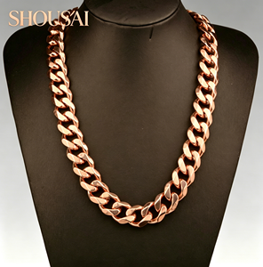 Collana da Uomo in Acciaio Inossidabile Placcato Oro Rosa 19mm, Stile Hip Hop Street, Vendita all'Ingrosso - Product Image 4