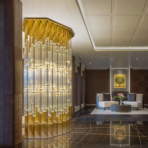 TOGETHER Pannello Divisorio di Lusso in Vetro Cristallo Dorato e Acciaio Inossidabile per Decorazioni del Soggiorno - Product Image 2